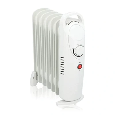 Immagine di alpina Radiatore a Olio 850 W 7 Elementi Termostato Meccanico Riscaldamento Elettrico Risparmio Energetico Regolatore di Potenza Basso Consumo Compatto e Portatile Bianco, Normale