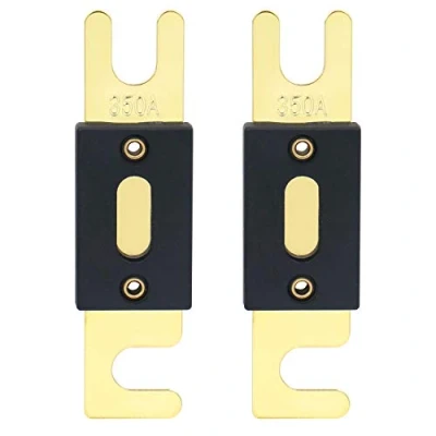 Immagine di Heschen ANL Fuse 350 Amp per auto Veicoli Sistema Audio Foglio Oro &amp; Nero 2 Pack