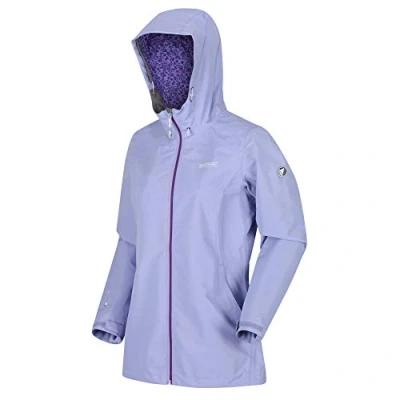 Immagine di Regatta Takala II Giacca Impermeabile Trasparente con Cappuccio e Tasche, Donna, Lilac Bloom, 10