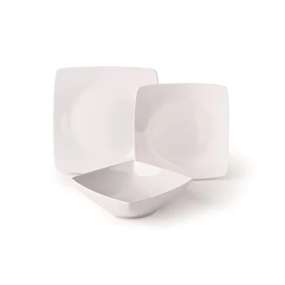 Immagine di Excelsa Quadro Servizio Piatti 18 Pezzi, Ceramica, Bianco