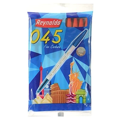 Immagine di Set of 10 Reynolds 045 fine carbure Non smudge ball Point pens RED