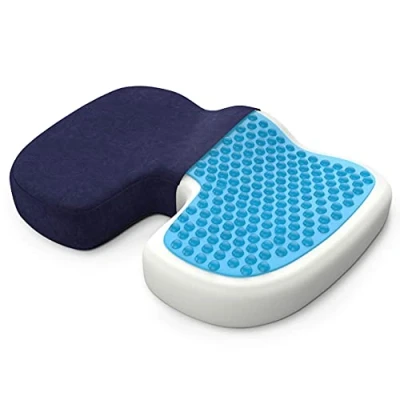 Immagine di bonmedico Cuscino da Seduta Ortopedico con Strato in Gel, Memory Foam Per Piaghe Decubito e Dolore al Coccige. Auto, Sedia a Rotelle o Ufficio, Standard﻿