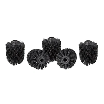 Immagine di Relaxdays Set di 5 spazzole per WC, WC sfuse con filettatura 12 mm, testina ricambio diametro 8 cm, nere, x 9 cm