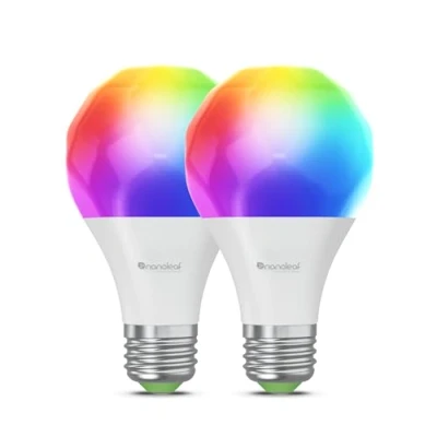 Immagine di Nanoleaf Lampadine LED Smart E27, RGB WiFi, compatibili con Alexa/Google Home, 9W dimmerabili, 2700K 6500K, Matter e Bluetooth, Necesito un centro, telecomando incluso, confezione da 2