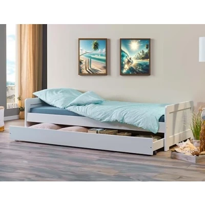 Immagine di Inter Link Letto a scomparsa cassetti Con contenitore in legno massiccio 90 x 200 cm 2 letti rete doghe Verniciato bianco Surf