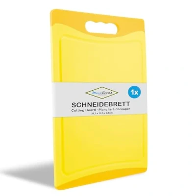 Immagine di Gerti Gundel Tagliere Utilizzabile su Entrambi i Lati, 29 x 20 0,8 cm Antibatterico e di qualità Alimentare Giallo