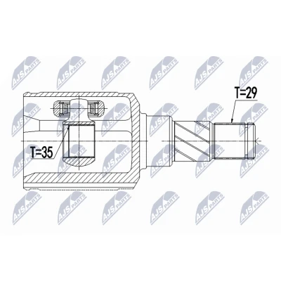 Immagine di NTY NPW CH 075 Kit Giunto Omocinetico Assale anteriore Sx TESLA: Model S