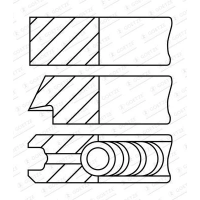 Immagine di GOETZE ENGINE 08 148307 00 Kit Fasce Elastiche 81,5 0,5 VOLKSWAGEN: GOLF 4, 5, 6, AUDI: A3 Sportback, A4 B7 Avant, Hatchback