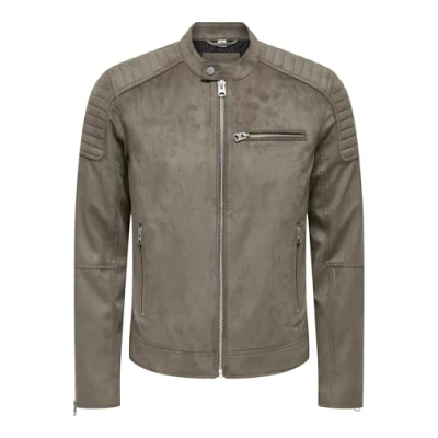 Immagine di Only &amp; Sons Onsgus Racer Jacket Giacca in similpelle, Uomo, Taglia: XS, Brown