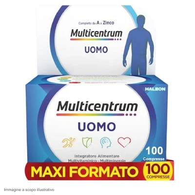 Immagine di Multicentrum Uomo Integratore Alimentare Multivitaminico Completo, con Vitamina D, D3, Contro Stanchezza e Affaticamento, Per Uomini, 100 Compresse​