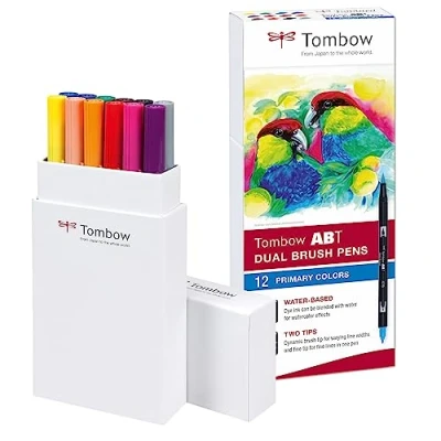 Immagine di Tombow ABT 12P 1 tratto fine, Set da 12 Pennarelli, colori Primari