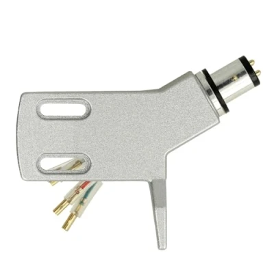 Immagine di THAKKER CHS 13 portatestina angolato in Alluminio Leggero Argento connettore SME per Bracci Diritti Cavi Incluso Cranked Headshell