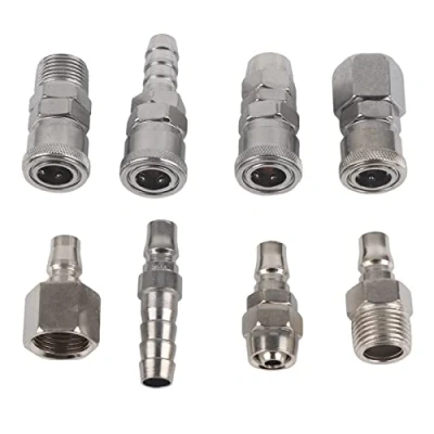 Immagine di 8pcs Tubo Aria Raccordo Rapido 1/2&quot; BSP Raccordi Connettori Accoppiatore Compressore Presa Filettatura Maschio Femmina