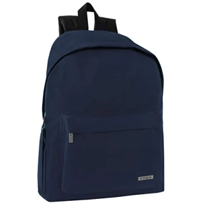 Immagine di COMIX Zaino Scuola Unisex per Bambini e Ragazzi con Spallacci Regolabili Retro Imbottito,Tasca Frontale Tasca Laterale Portaborraccia Chiusura ZIP, Idrorepellente, Modello Americano, Blu