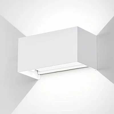 Immagine di Dr.lazy 20W Lampada da Parete per Interni/Esterno LED Moderno, Applique Muro in Alluminio Angolo,Lampada su e Giù Regolabile Design Angolo IP65 Impermeabile (Bianco/Bianco freddo)