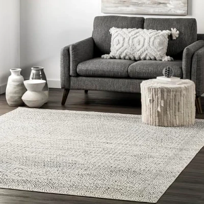 Immagine di nuLOOM Hart Machine Washable Abstract Tribal Tappeto Area, Poliestere, Grigio, 4&#039; x 6&#039;, 2 unità