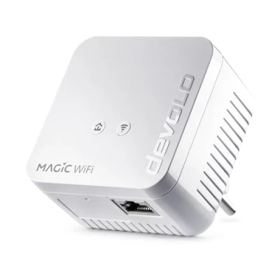 Immagine di devolo adattatore WLAN Powerline, mini di estensione WiFi Magic 1 fino a 1.200 Mbit/s, amplificatore mesh, 1x connessione LAN, dLAN 2.0, bianco