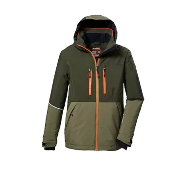 Immagine di killtec Bambini e ragazzi Giacca da sci/giacca funzionale con cappuccio paraneve KSW 388 BYS SKI JCKT, oliv, 140, 42114 000