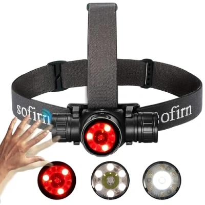 Immagine di Sofirn HS21 Led Lampada Frontale 2200 Lumen Potente Torcia Ricaricabile con 6 Modalità, Faro Regolabile Luce Rossa Bianca per Escursionismo Running Camping