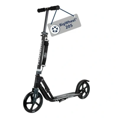 Immagine di HUDORA BigWheel 205 Pure Scooter, Monopattino per bambini e adulti, Scooter a partire dai 6 anni, City Roller fino 100 kg, Pieghevole regolabile in altezza
