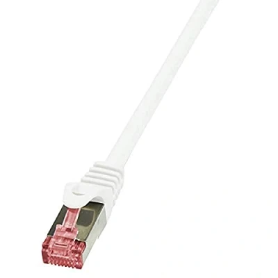 Immagine di LogiLink CQ2121S RJ45 cavo di rete, patch CAT 6 S/FTP 30.00 m Bianco Ritardante fiamma, con protezione 1 pz.