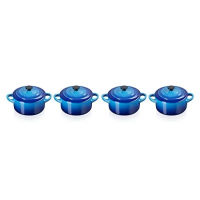 Immagine di Le Creuset Serving Pan / Mini Casserole 4 pieces Signature Azure ø 10 cm 250 ml