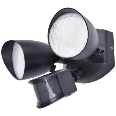 Immagine di Lutec SHRIMP + PIR 7622222012 Lampada LED da parete per esterno con rilevatore di movimento (monocolore) 23.5 W Nero