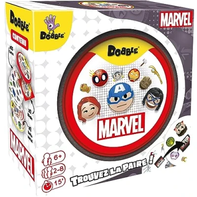 Immagine di Asmodee Dobble: Marvel Emoji Ufficiale Giochi da tavolo Gioco di velocità e osservazione carte familiari per bambini dai 6 anni 2 8 giocatori Versione francese