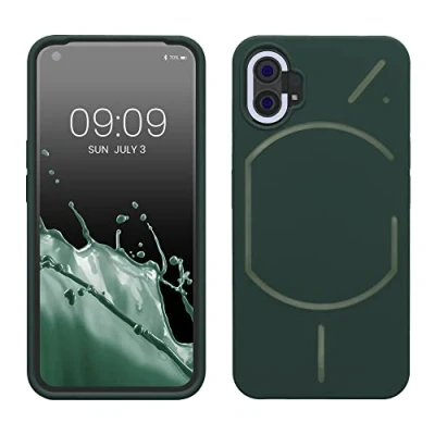 Immagine di kwmobile Cover per Nothing Phone (1) Custodia Back Case Smartphone in Silicone TPU Protezione Gommata verde muschio