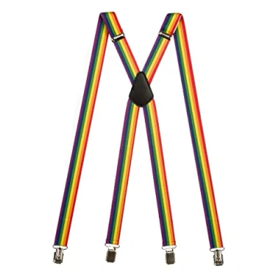 Immagine di Olata Bretelle Colorate Arcobaleno, Unisex, Completamente Regolabili 4 cm, X Forme