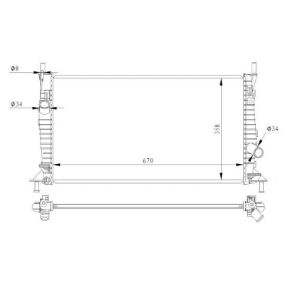 Immagine di NRF 550014 Radiatore motore Alluminio 670 378 26 Alette di raffreddamento saldate MAZDA: 3 Hatchback