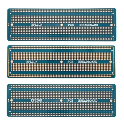 Immagine di EPLZON 3pezzi 6.8&quot;x2.05&quot; Breadboard Solderable Prototype PCB Board Kit per Elettronica Progetti Compatibile DIY Saldatura Circuit Board,Blu