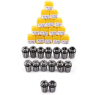 Immagine di set di pinze, 1 15pcs ER11 Spring Collet Chuck per macchina incidere CNC e tornio Utensili 7mm 1/8 &quot;, 1/4&quot;