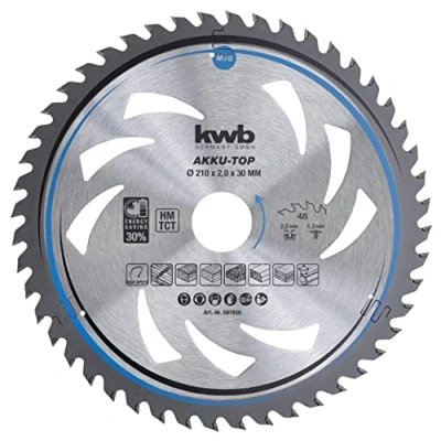 Immagine di kwb 587856 Lama circolare in metallo duro 210 x 30 1.3 mm Numero di denti: 48 1 pz.