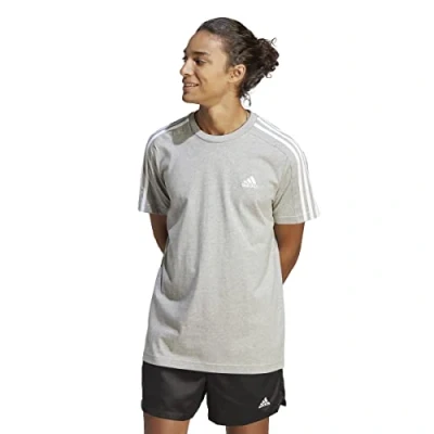 Immagine di adidas Sportswear Essentials 3STRIPES Tshirt sport, Uomo, Taglia: Small, Medium grey heather/white