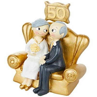 Immagine di Mopec Pop&amp;Fun Statuetta per Matrimonio in Oro 16 x 16,5 cm, Acciaio Inossidabile, Taglia Unica