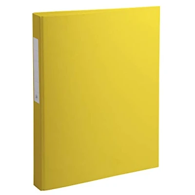 Immagine di Exacompta 54386E 1 Raccoglitore Rigido Foderato Polipropilene 2 Anelli Tondi 25 mm in Terza di Copertina Dorso 40 F.to Esterno 25.5x32 cm per A4 Colore Giallo