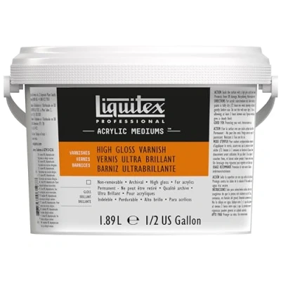 Immagine di Liquitex 5344 Professional vernice lucida per colori acrilici, finale altamente elastica e universalmente applicabile in qualità d&#039;archivio Bottiglie da 1,89 litri, trasparenti