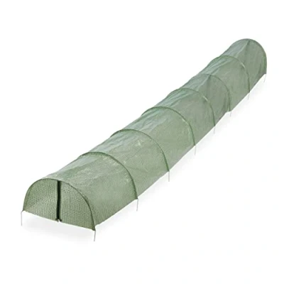 Immagine di Relaxdays Serra a Tunnel per la Coltivazione, Lunga 5 m, Rete in PE Chiusura Zip e 8 Archi, Fragole Verdure, Verde