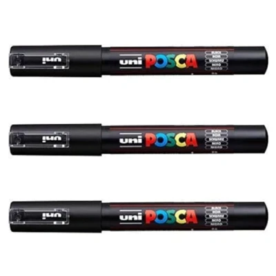 Immagine di POSCA Set di 3 pennarelli PC 1M Uni Ball (gamma completa 22 colori disponibili)