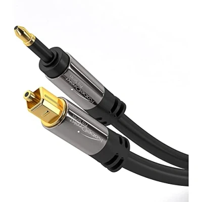Immagine di KabelDirekt cavo ottico audio digitale Mini TOSLINK con protezione del segnale 7,5m (Mini a TOSLINK, S/PDIF/cavo per soundbar, sistemi stereo/amplificatori, Hi Fi)