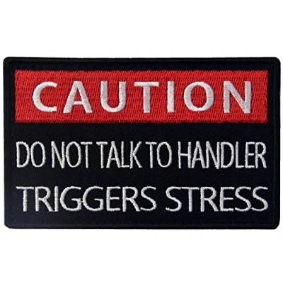 Immagine di Cane di servizio Attenzione Non parlare con lo stress trigger Handler Gilet/Imbracature Fissaggio Chiusura a uncino e asola Ricamata Toppa