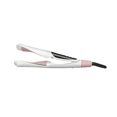 Immagine di MAXXMEE Hairstyler Curl &amp; Straight Hair Styler 3 in 1 con piastre curve, utilizzabile come piastra per capelli e ferro arricciacapelli, display digitale a LED [bianco/oro rosa]