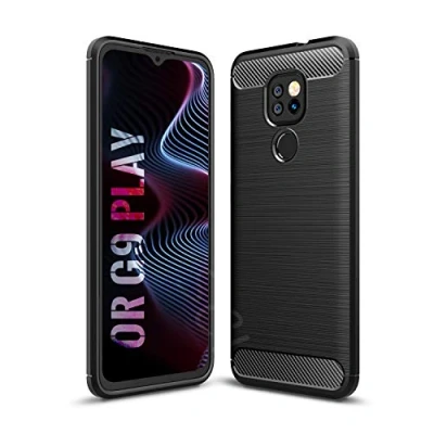 Immagine di SCL Cover Moto G9 Play Case, [Nero] Effetto Spazzolato in Fibra di Carbonio, Anti Impronta, Resistente all&#039;Usura e ai Graffi, Paraurti collisione, per