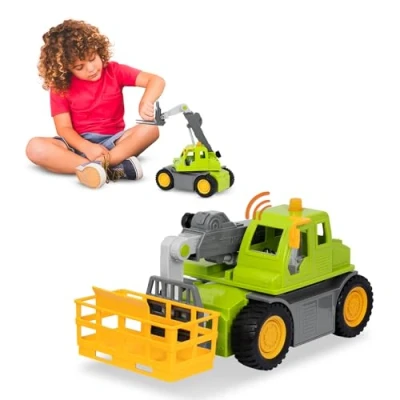 Immagine di Driven by Battat Mid Sized Midrange Telehandler Cestino, Braccio Gru, Luce e Suono Camion Giocattoli da Costruzione per Bambini dai 3 Anni in su, Colore Nylon/A, WH1018C1Z