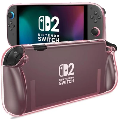 Immagine di ProCase Custodia per Nintendo Switch 2 2025 Cover, Protettiva Antigraffio, Antiurto con Manico Ergonomico Rosa