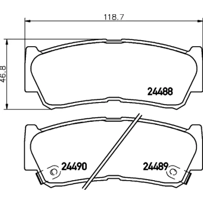 Immagine di HELLA 8DB 355 013 081 Kit pastiglie freno con segnalatore acustico usura accessori HYUNDAI: Santa Fe 2, I, H 1 Van