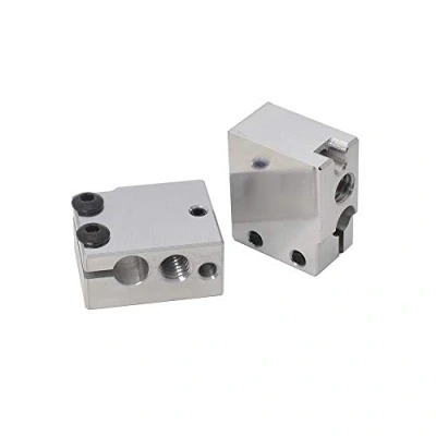 Immagine di Confezione da 2 blocchi riscaldanti in alluminio per stampante 3D compatibili con vulcano Hotend PT100 sensore a cartuccia DDB estrusore (alluminio)