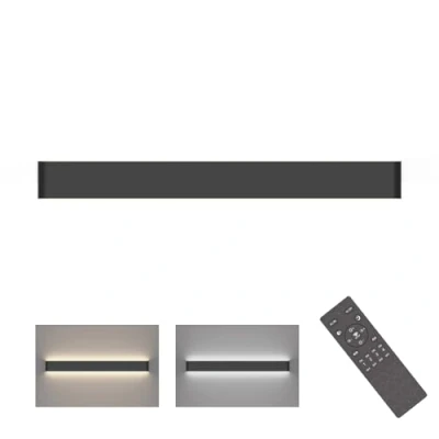 Immagine di Klighten Applique da Parete LED Interno Dimmerabile con Telecomando, Lampada Mordern, per Soggiorni, Camere letto, Bagno, 1200 3000 Lumen, 3000K 6000K, 30W, 83cm, Nero