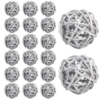 Immagine di HERCHR Palline di Vimini in Rattan, 20 Pezzi 3cm rattan Palle e per l&#039;albero Decorazioni Natalizie, Fai Da Te Vimini, Sfere Riempitrici